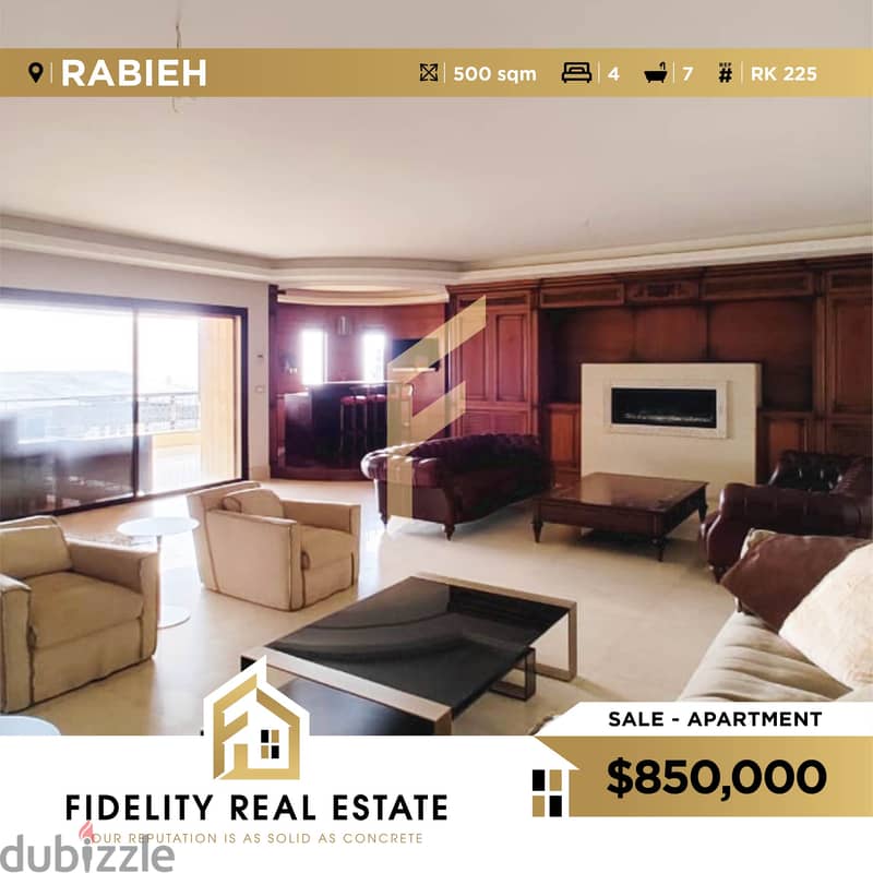 Apartment for sale in Rabieh RK225 0
