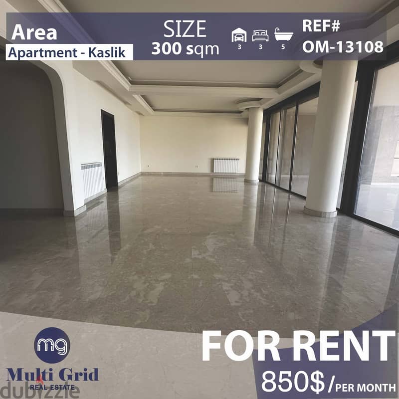 OM-13108, Apartment For Rent in Kaslik, شقّة للإيجار في كسليك 0