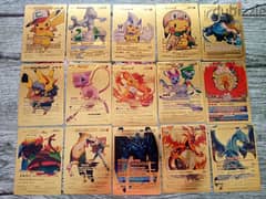 gold Pokemon playing cards 0