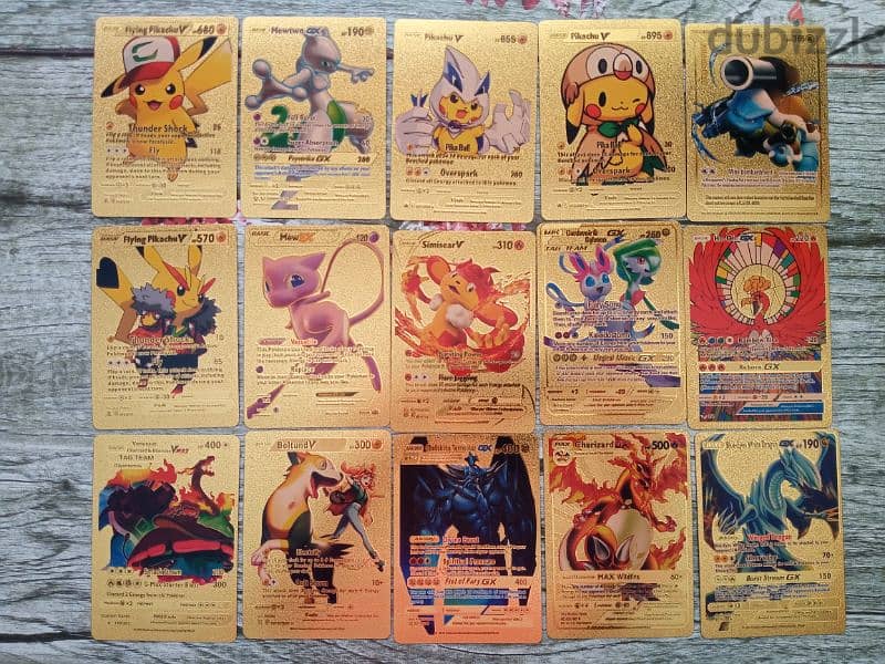 gold Pokemon playing cards 1