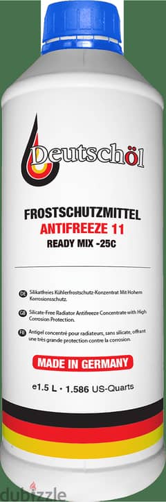 Antifreeze G11 Ready Mix -25C 1.5L Blue - Deutschöl