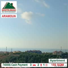 74000$ Cash Payment!!! Apartment for sale in Aaramoun!!! 0