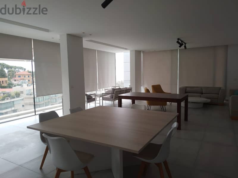Modernly furnished 280m2 apartment+terrace+pool for rent in Yarzeh 1