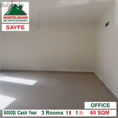 8000$/Cash Year!! Office for rent in Sayfe!! 0