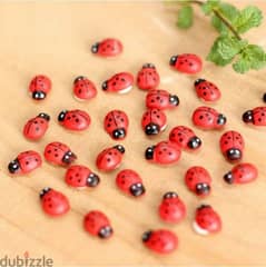 10 pieces set red wood coccinelle home and garden decoration
