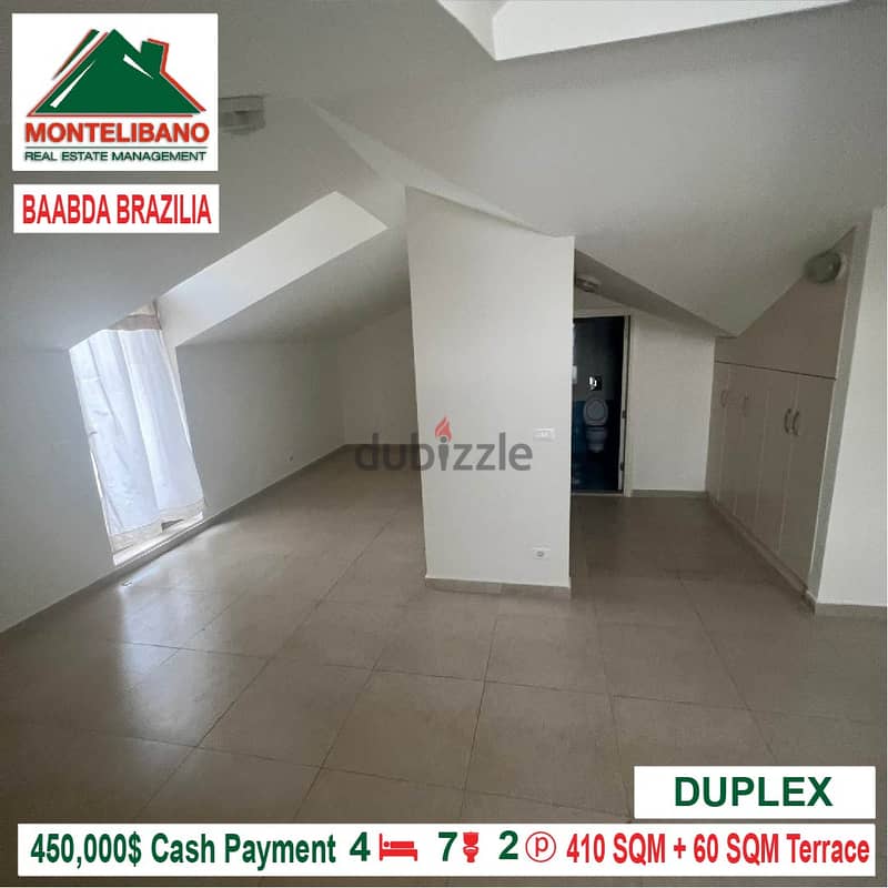 450,000$ Cash Payment!! Duplex for sale in Baabda Brazilia!! 1