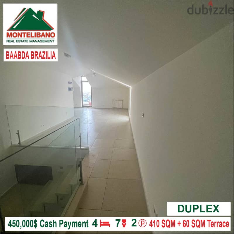 450,000$ Cash Payment!! Duplex for sale in Baabda Brazilia!! 2