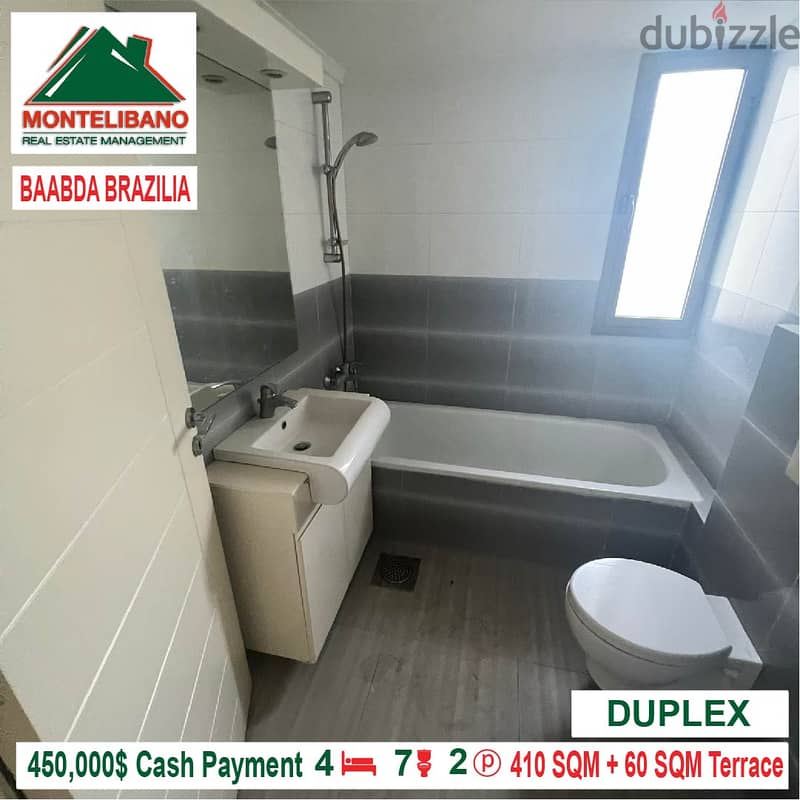 450,000$ Cash Payment!! Duplex for sale in Baabda Brazilia!! 7