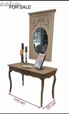 Wooden console and mirror