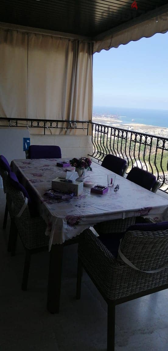 Furnished 220m2 apartment + open sea view for sale in Tilal Ain Saade 1