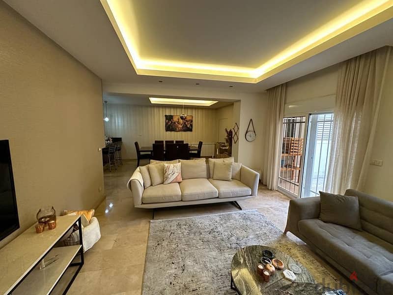 Furnished 170 m2 apartment+60 m2 terrace +open view for sale in Ghadir 5