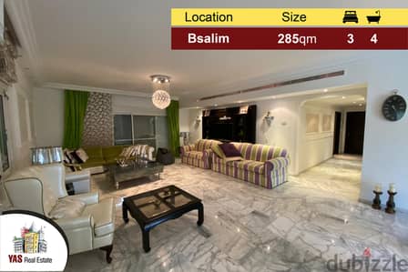 Bsalim 285m2 | Mountain to Sea View | Semi Furnished | Prime Location