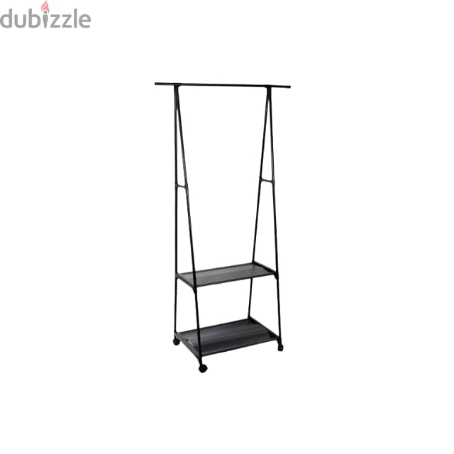 2-Layer Triangle Clothes Rack with Movable Wheels 4