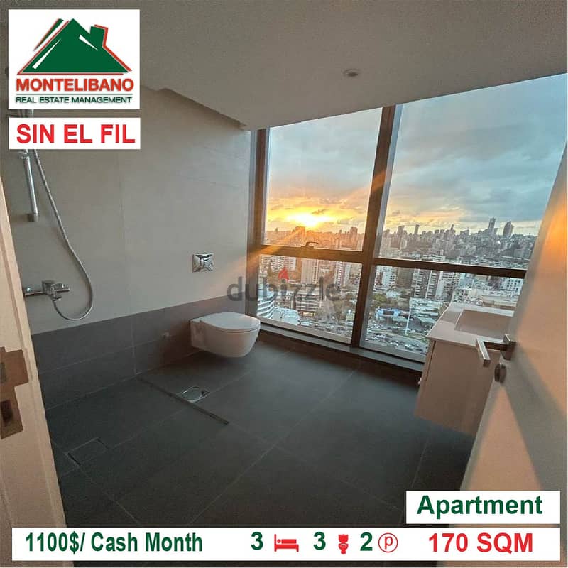 1100$/Cash Month!! Apartment for rent in Sin El Fil!! 4