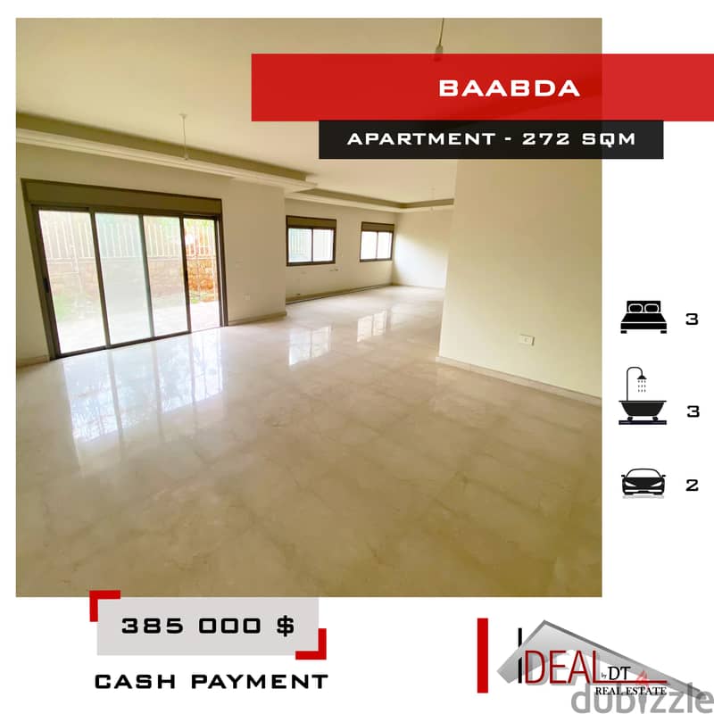 Apartment for sale in baabda 272 SQM REF#Ms82048 0