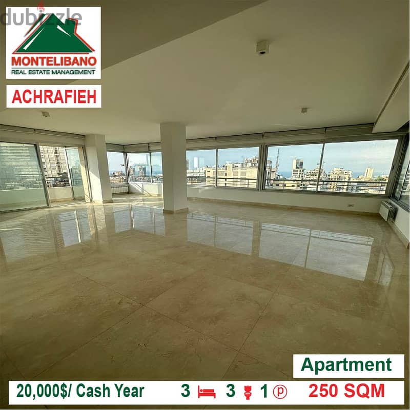 20,000$/Cash Year!! Apartment for rent in Achrafieh!! 0