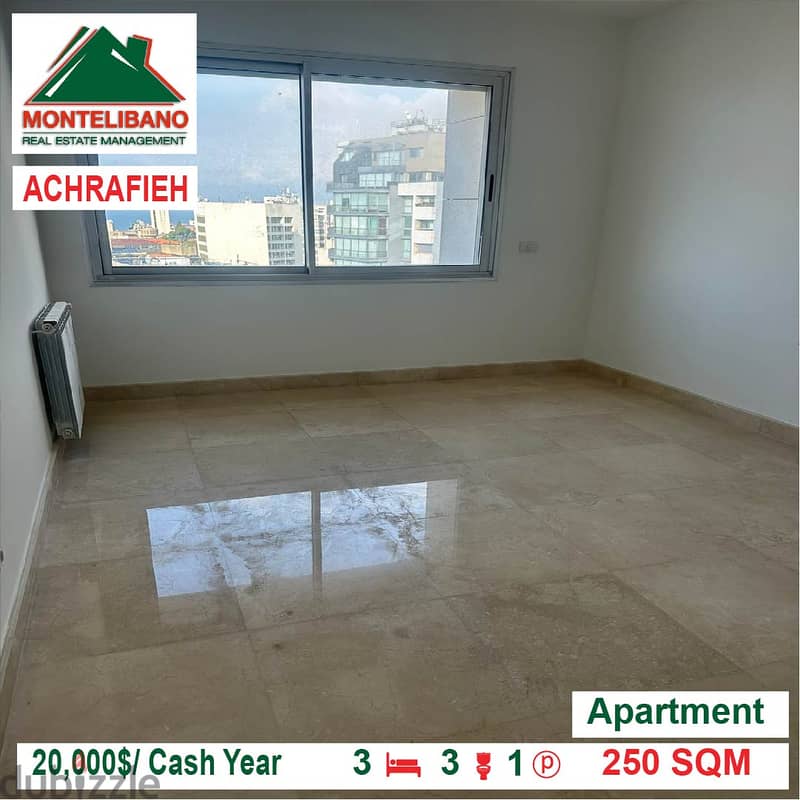 20,000$/Cash Year!! Apartment for rent in Achrafieh!! 1