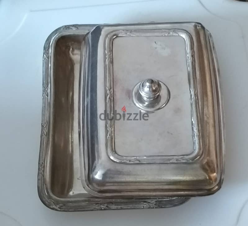 2 vintage silver plates with covers 4